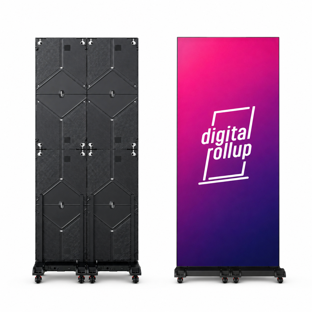 Digital Rollup Twin – Vorder- und Rückansicht auf weißem Hintergrund